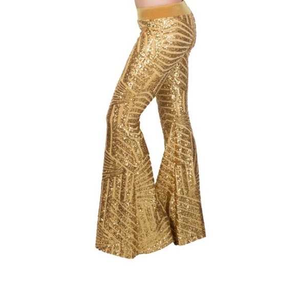 Low Waist Sequin Flare Pants - Picture 1 of 2